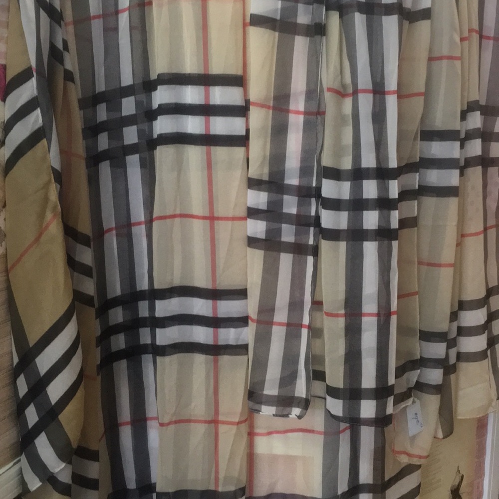 Plaid sheer scarf